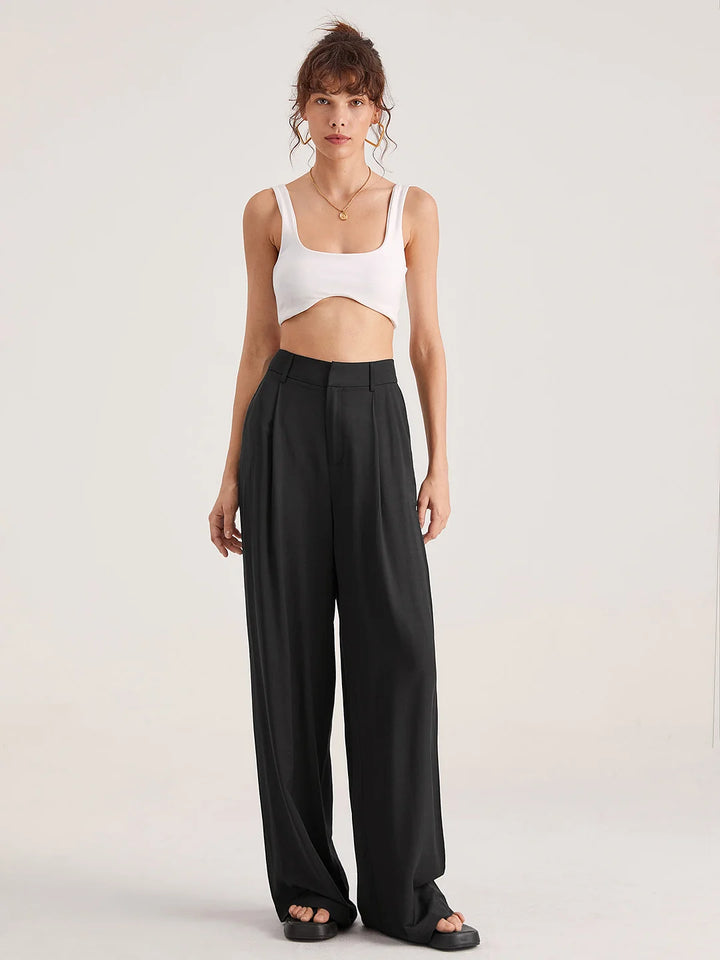 Nova | Oversized Pleat Front High-Waisted Trousers