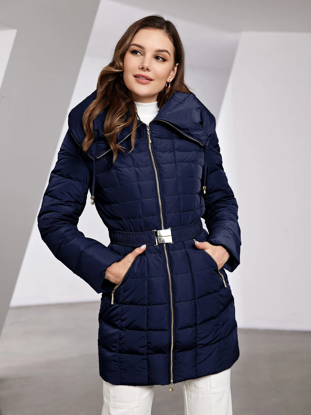 Nordelle | Women's Quilted Puffer Coat with Belt