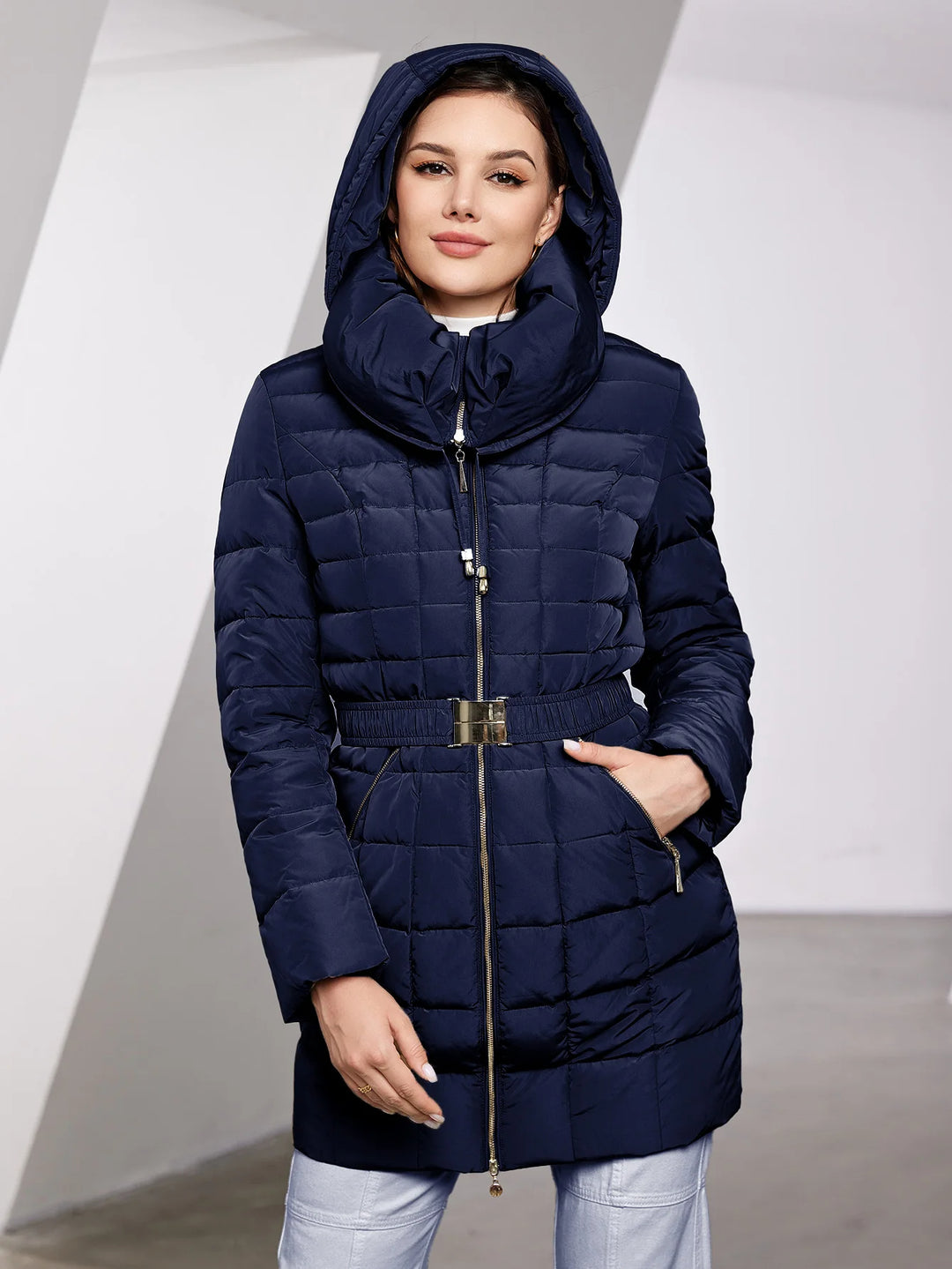 Nordelle | Women's Quilted Puffer Coat with Belt