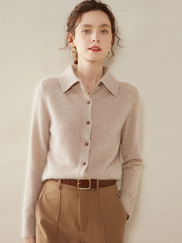 Elia | Cashmere Wool Polo Neck Knit Blouse