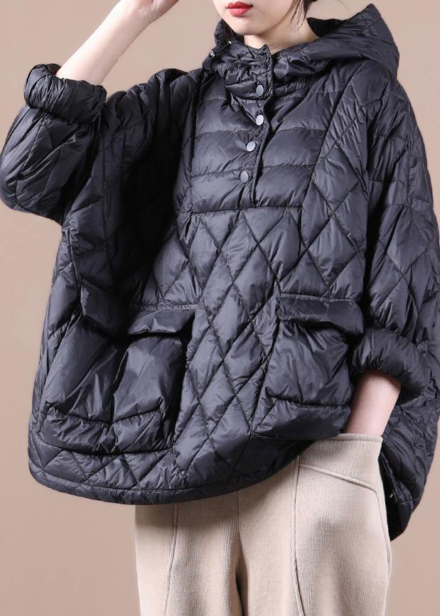 FrostGuard | Hooded Black Puffer White Duck Down Jacket