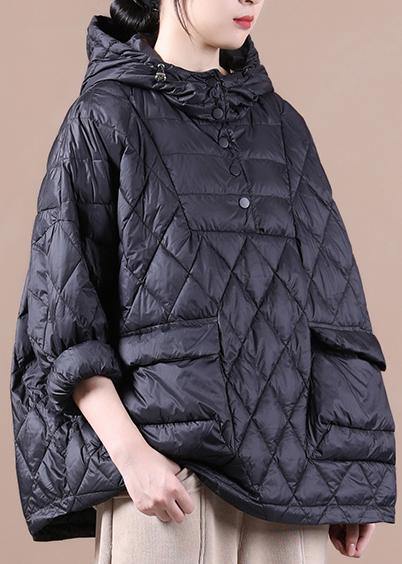 FrostGuard | Hooded Black Puffer White Duck Down Jacket