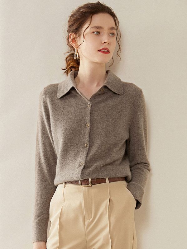 Elia | Cashmere Wool Polo Neck Knit Blouse