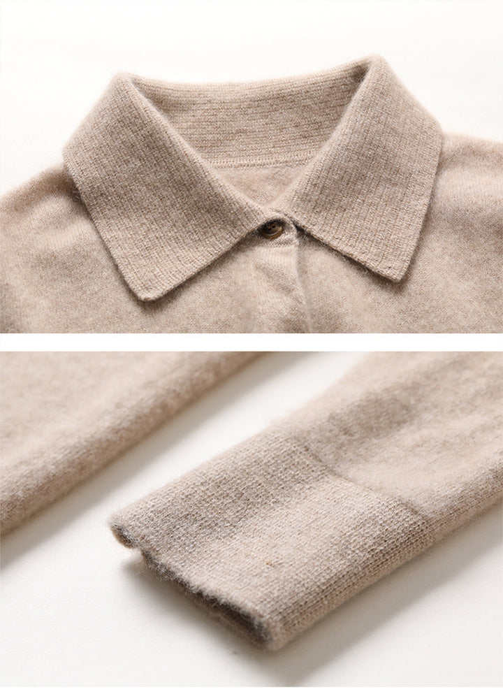 Elia | Cashmere Wool Polo Neck Knit Blouse