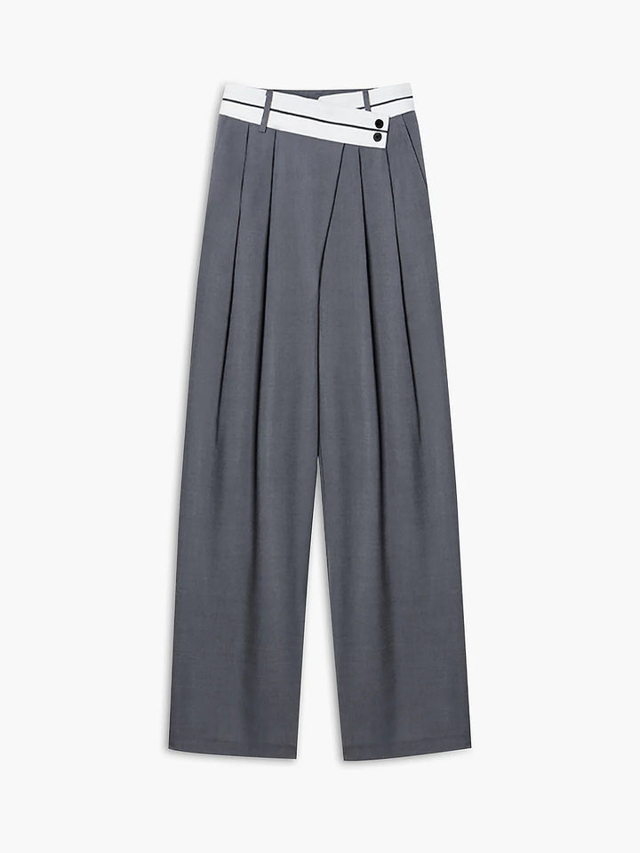 Luna | Asymmetrical Waist Wide Leg Pants