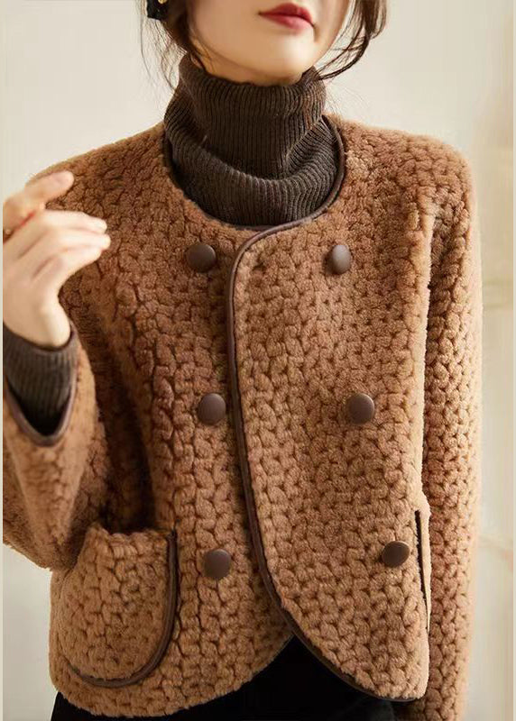 Elara | Women's Beige Wool Patchwork Coat