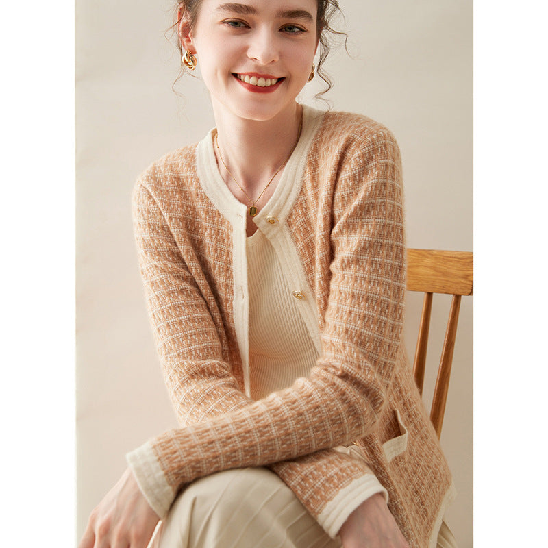 Elysia Luxe Jacquard Cashmere Cardigan