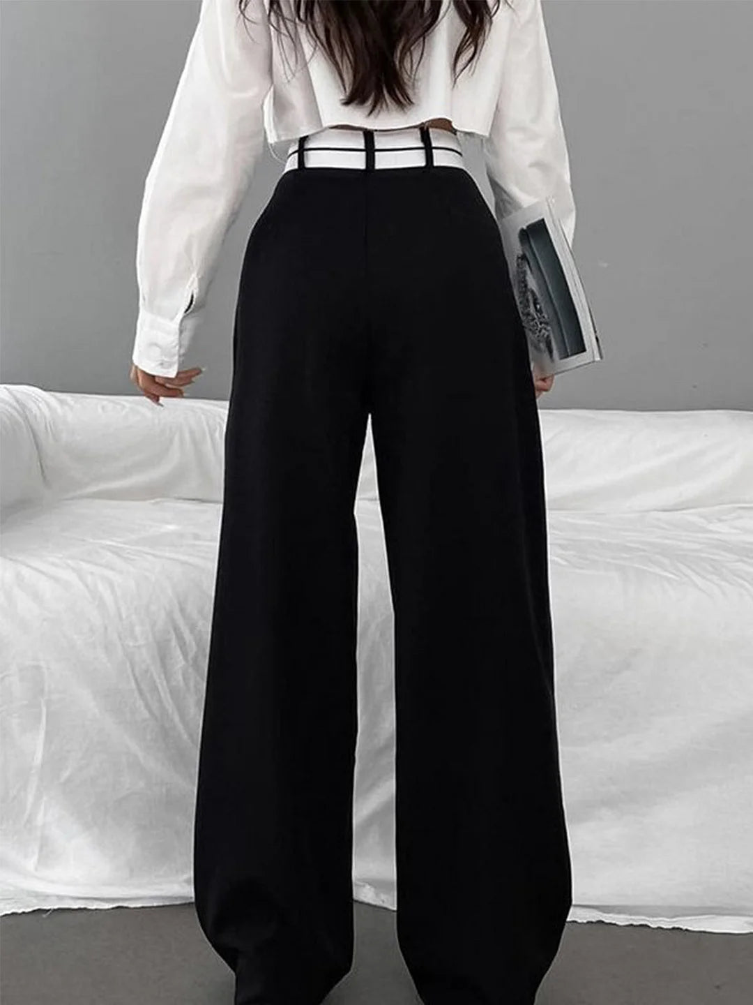 Luna | Asymmetrical Waist Wide Leg Pants