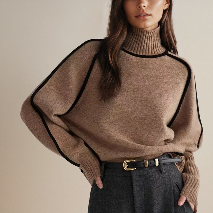 CLAIRE-ELEGANT TURTLENECK SWEATER