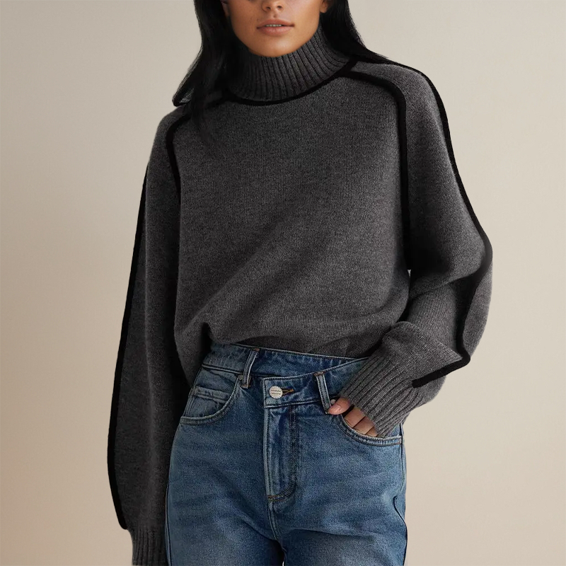 CLAIRE-ELEGANT TURTLENECK SWEATER