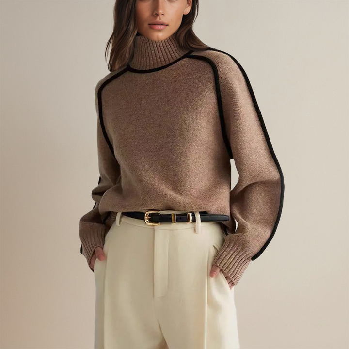 CLAIRE-ELEGANT TURTLENECK SWEATER