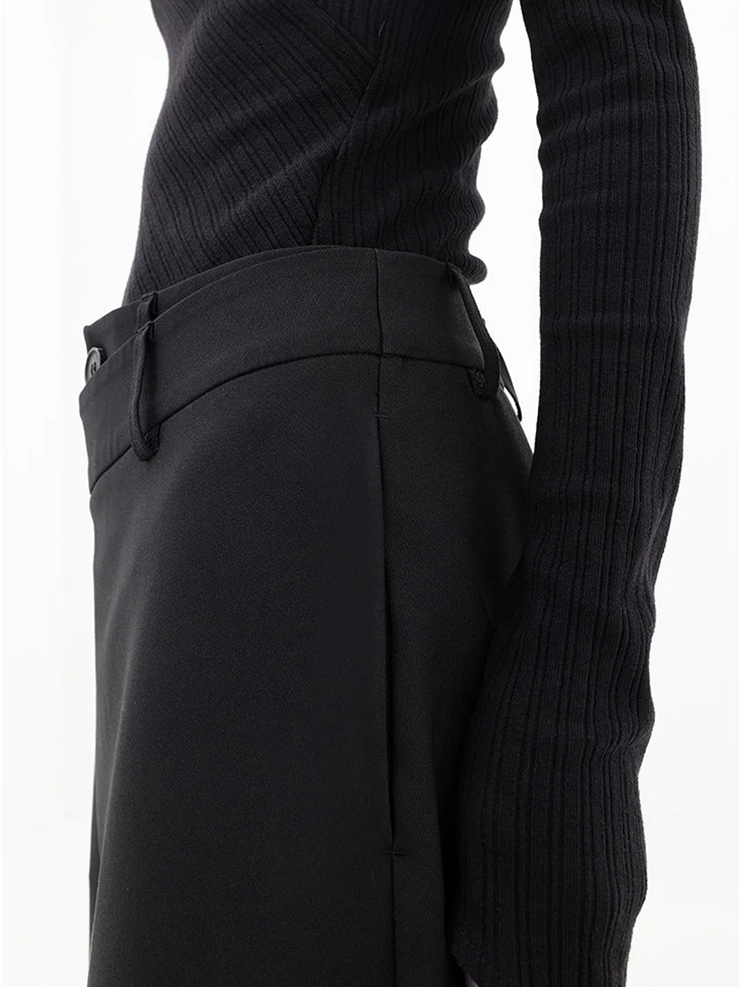 Arden  | Asymmetrical Button Wide-Leg Trousers